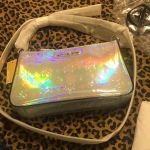 NWT Michael Kors holographic pouchette crossbody
